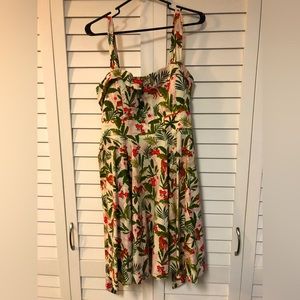 Vintage style leopard/jungle print fold over dress